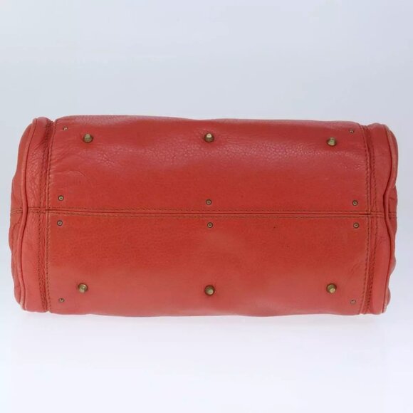 Chloe Paddington Hand Bag Leather Red Gold Silver Auth - Picture 10 of 16